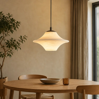 Natural Marble Pendant Light with Sculptural Form