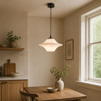 Natural Marble Pendant Light with Sculptural Form