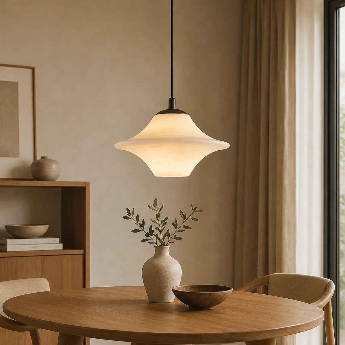 Cecily Modern Sculptural Alabaster Pendant Light