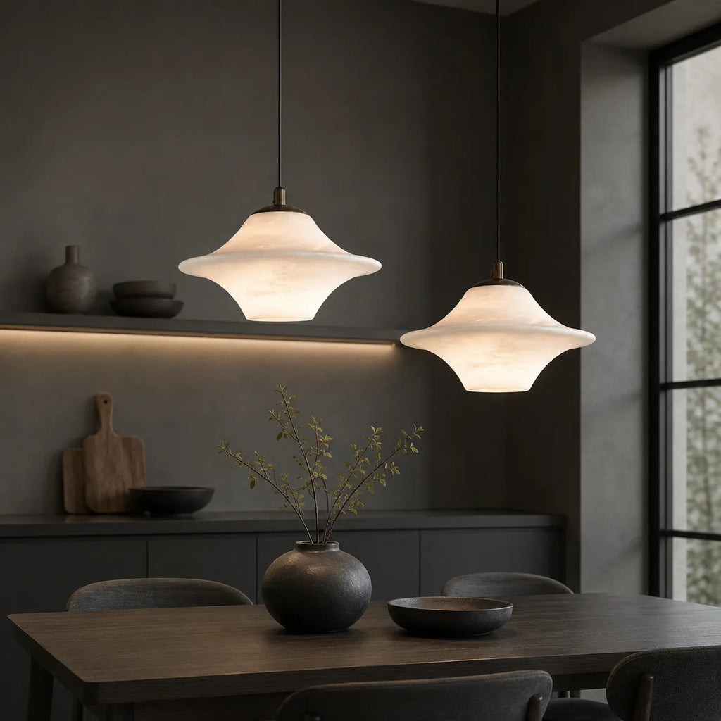 Cecily Modern Sculptural Alabaster Pendant Light