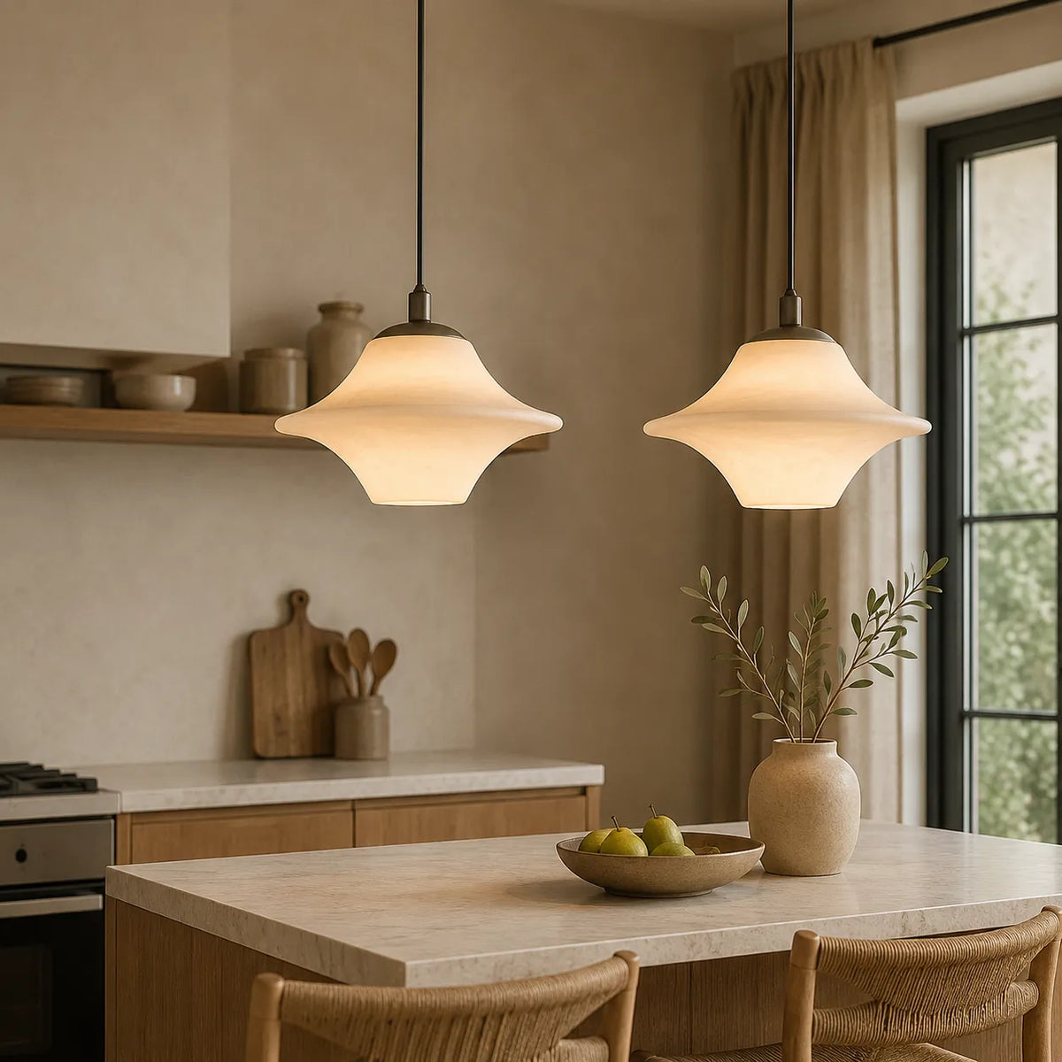 Cecily Modern Sculptural Alabaster Pendant Light