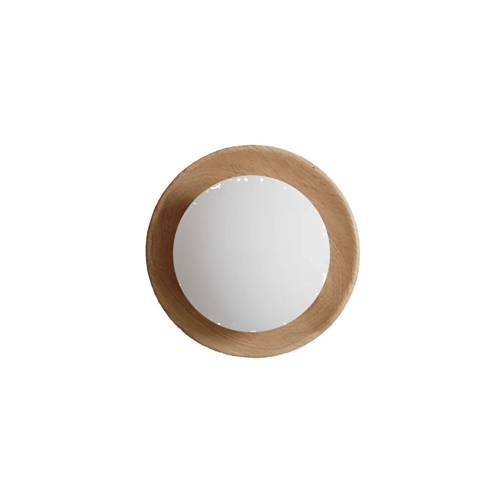 Jade Minimalist Natural Wood & Brass LED Wall Light