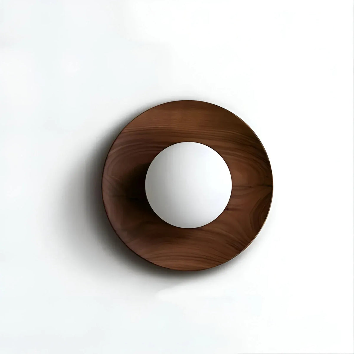 Jade Minimalist Natural Wood & Brass LED Wall Light