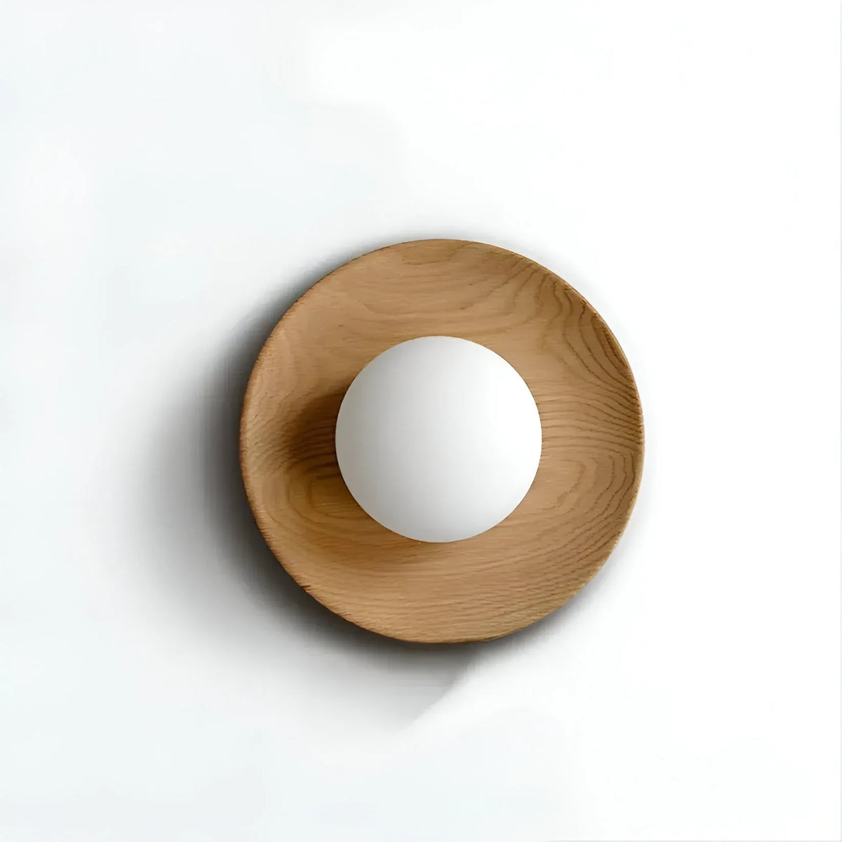 Jade Minimalist Natural Wood & Brass LED Wall Light