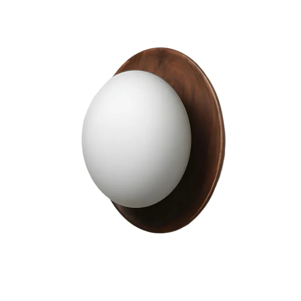 Jade Minimalist Natural Wood & Brass LED Wall Light