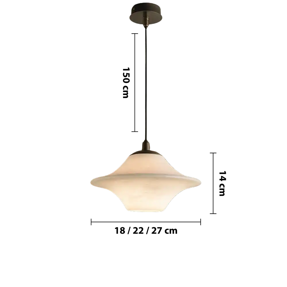 Natural Marble Pendant Light with Sculptural Form