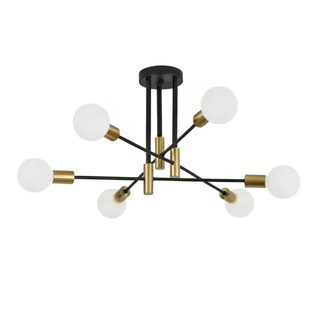 Neuron Mid-Century Modern Sputnik Semi-Flush Ceiling Light