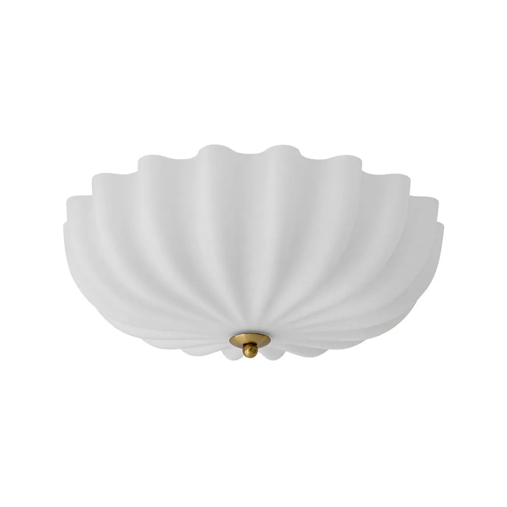 Aster Nordic Scalloped Glass 3-Light Semi-Flush Ceiling Light