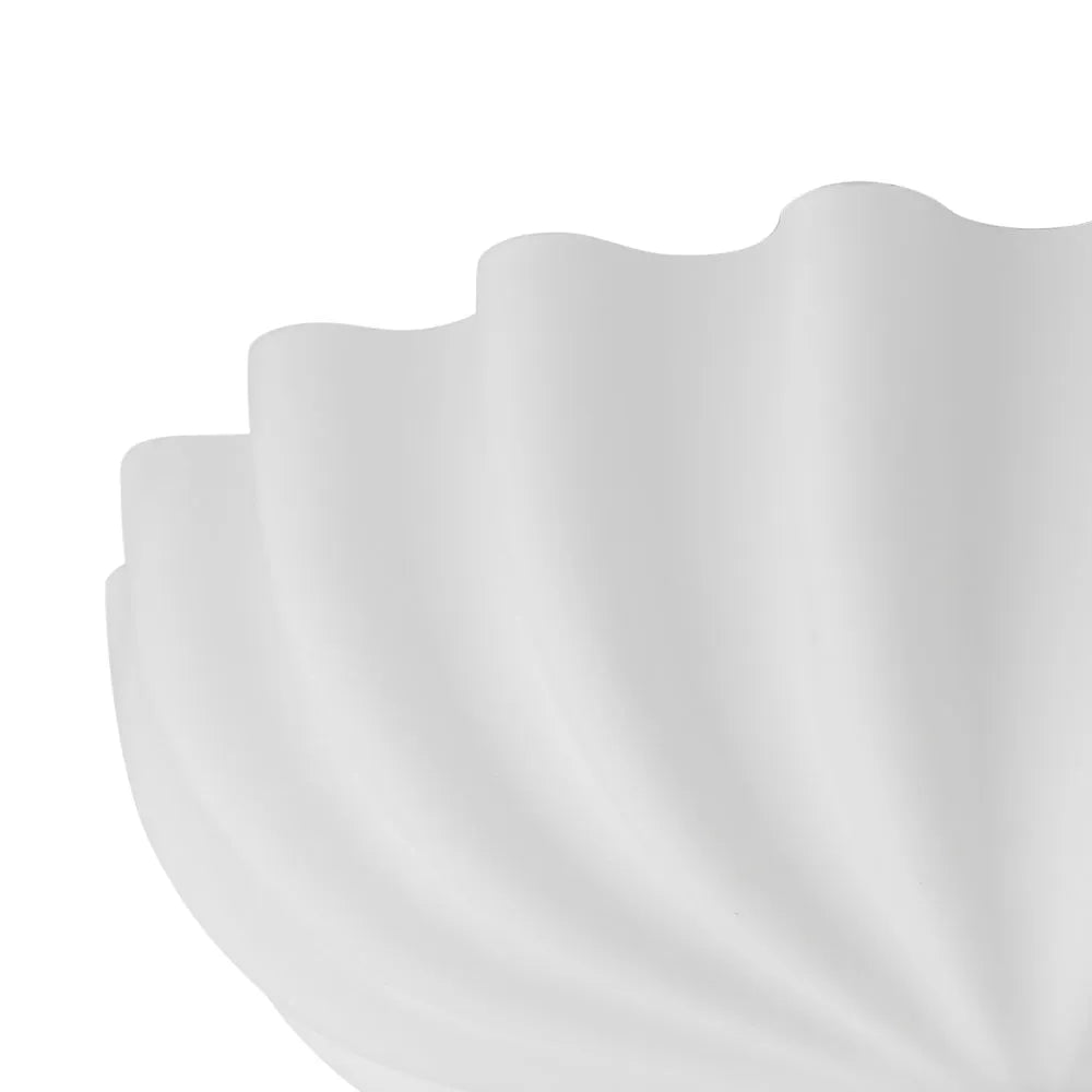 Aster Nordic Scalloped Glass 3-Light Semi-Flush Ceiling Light