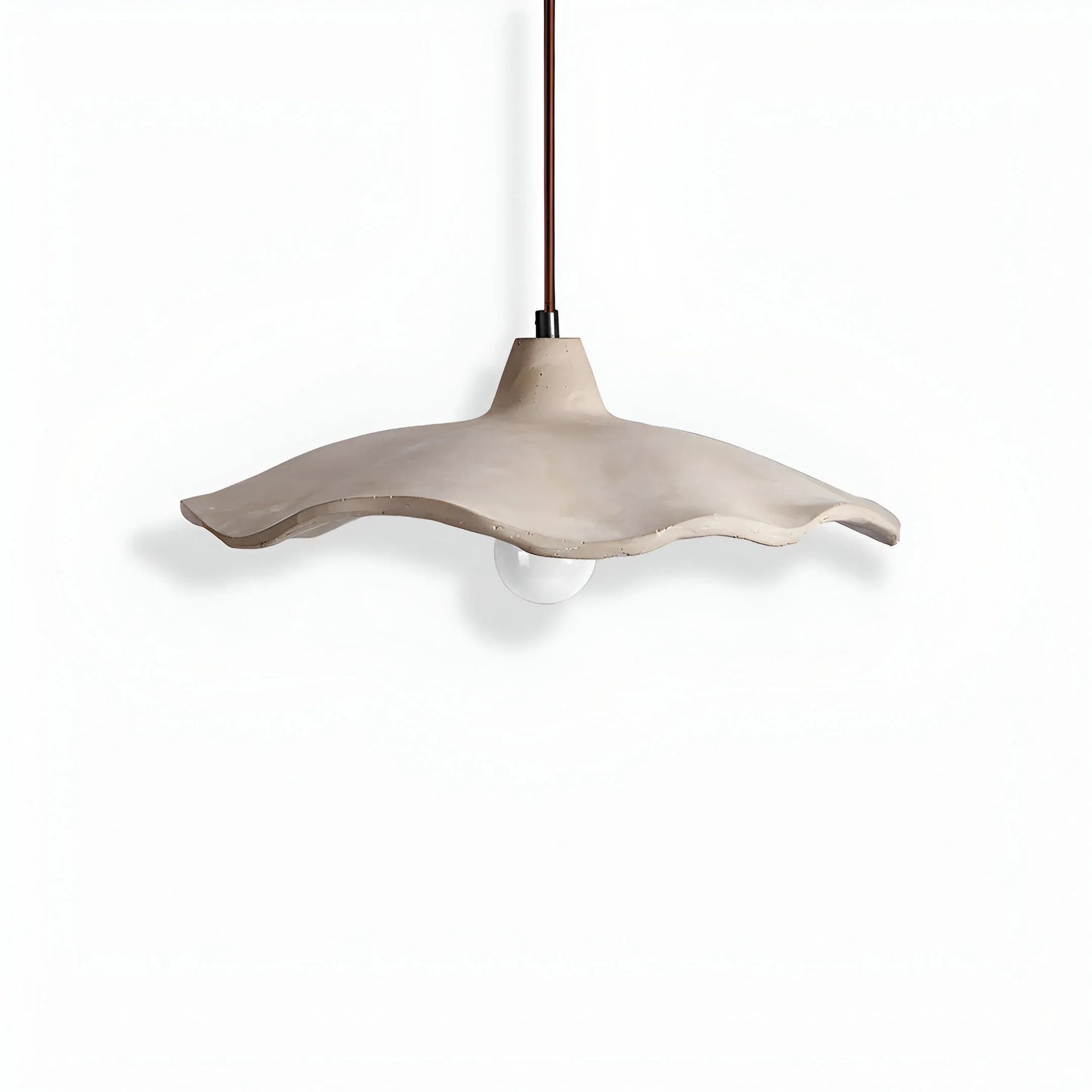 Nordic Cement Pendant Light with Organic Flower Silhouette