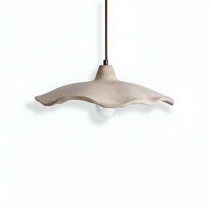 Nordic Cement Pendant Light with Organic Flower Silhouette