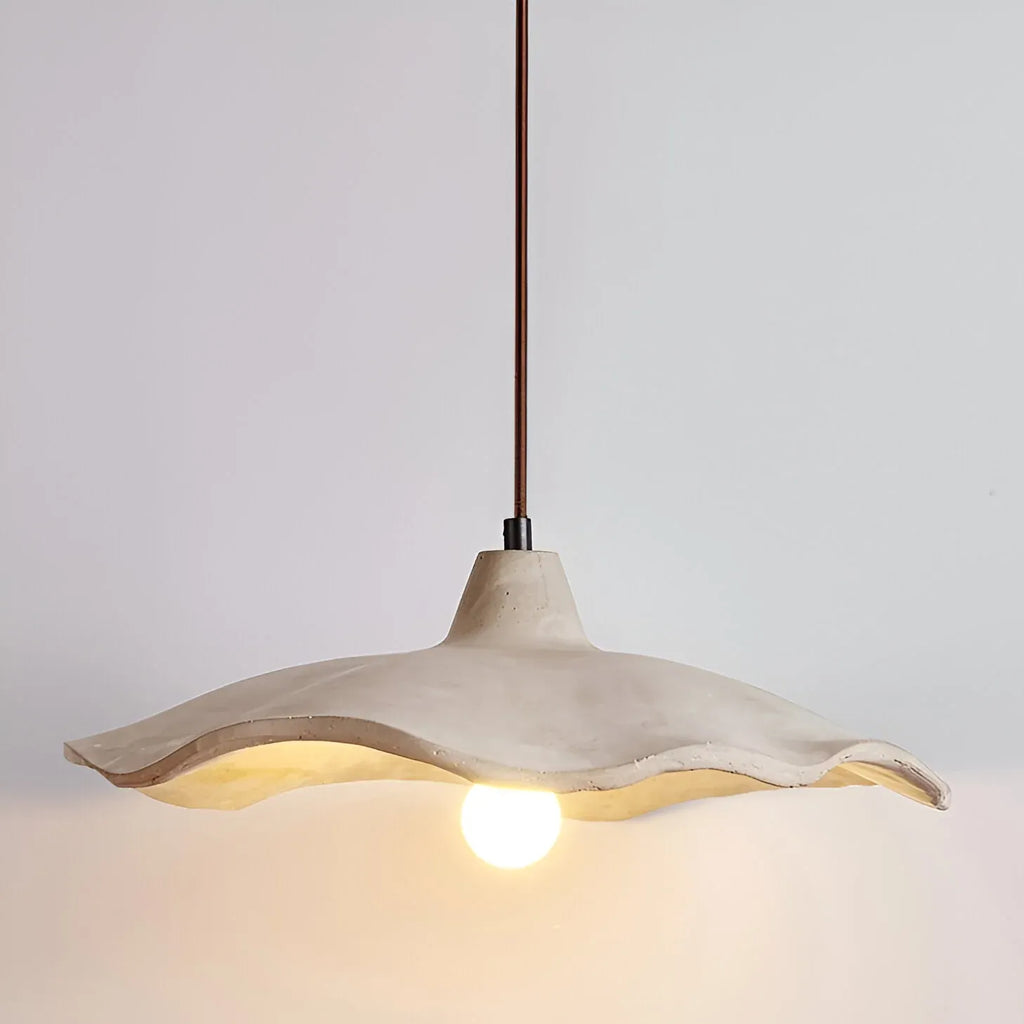 Elina Nordic Sculpted Cement Flower Pendant Light