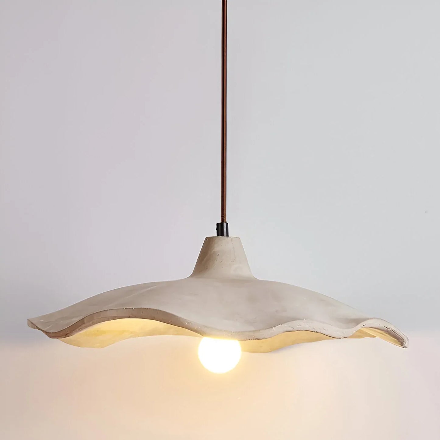Nordic Cement Pendant Light with Organic Flower Silhouette