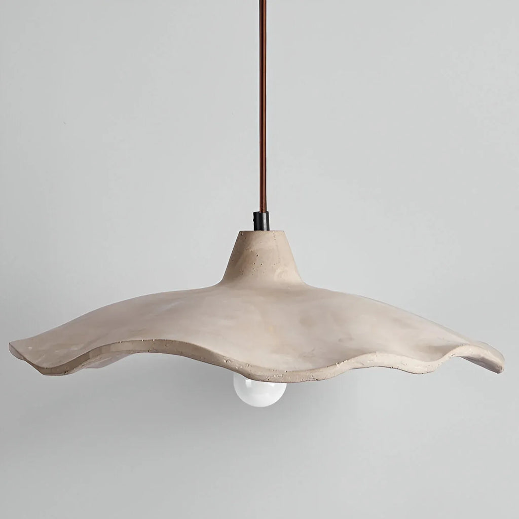 Elina Nordic Sculpted Cement Flower Pendant Light