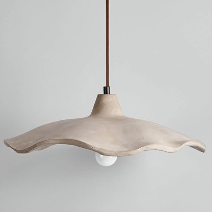 Nordic Cement Pendant Light with Organic Flower Silhouette