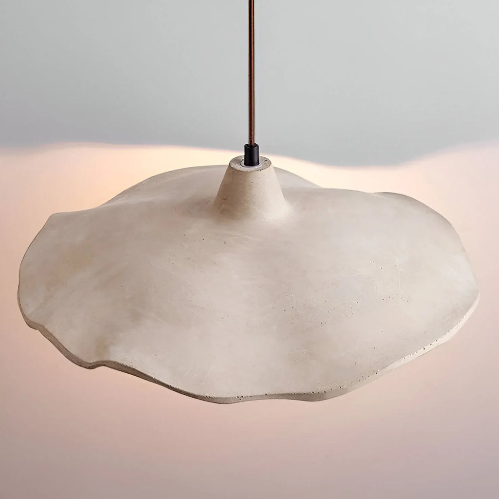 Elina Nordic Sculpted Cement Flower Pendant Light