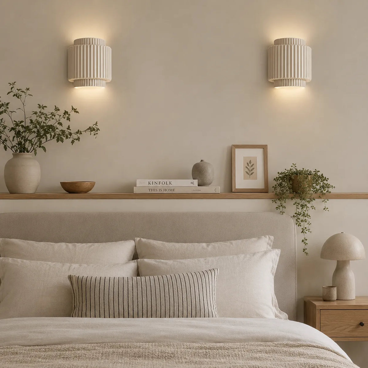 Wren Nordic Ribbed Resin Cylinder Wall Light