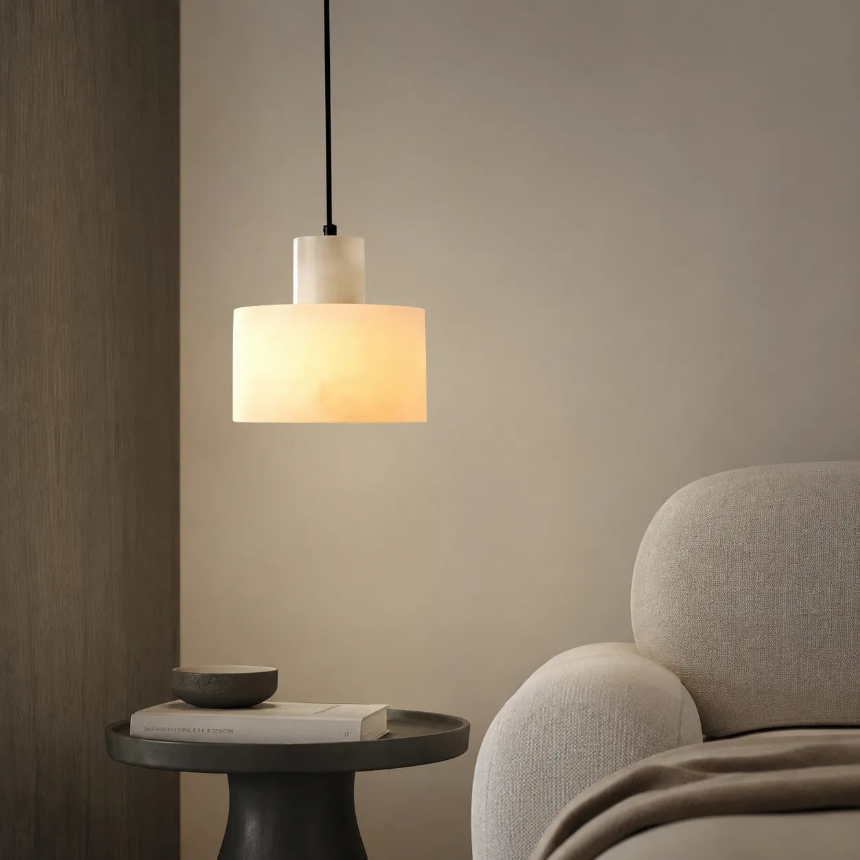 Ariine Nordic Cylindrical Alabaster Pendant Light