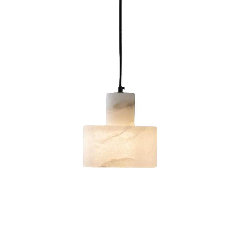 Ariine Nordic Alabaster & Copper Cylinder Pendant Light
