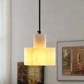 Ariine Nordic Alabaster & Copper Cylinder Pendant Light