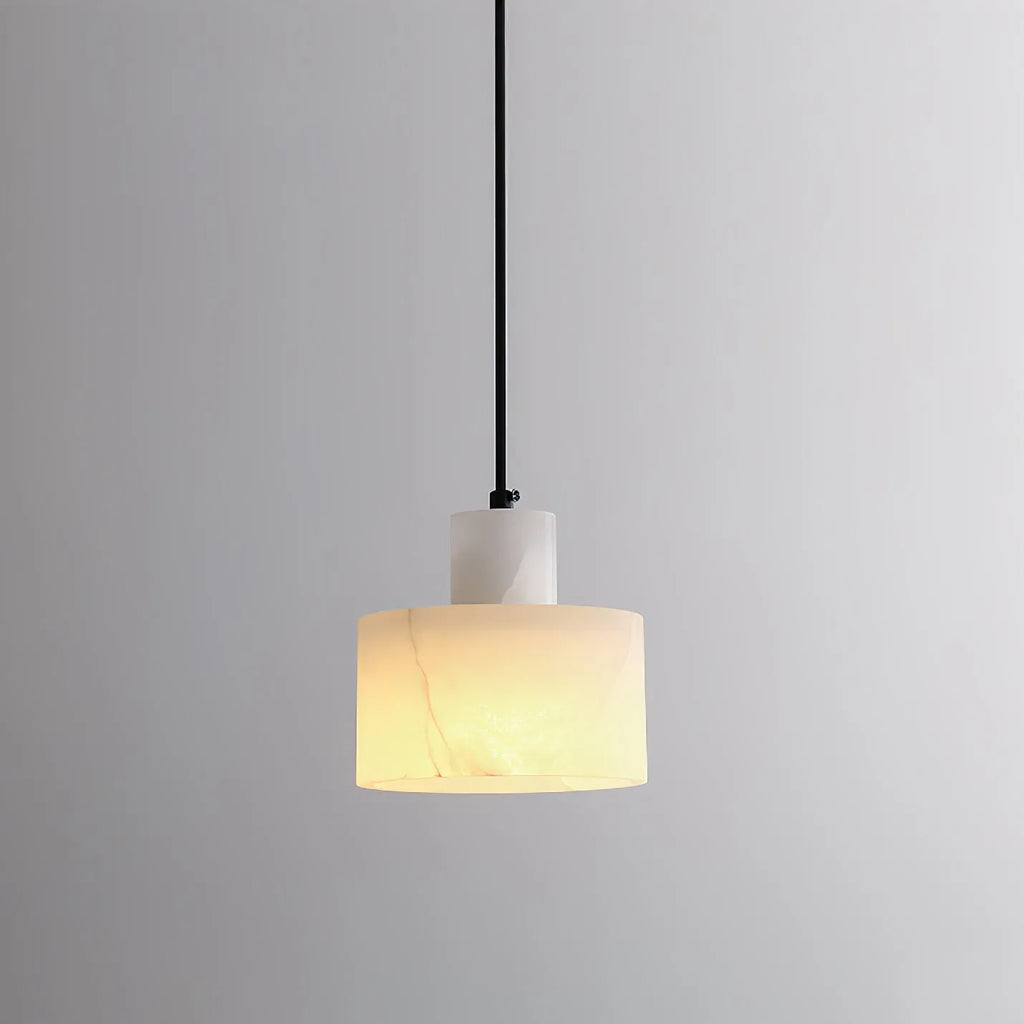 Ariine Nordic Alabaster & Copper Cylinder Pendant Light
