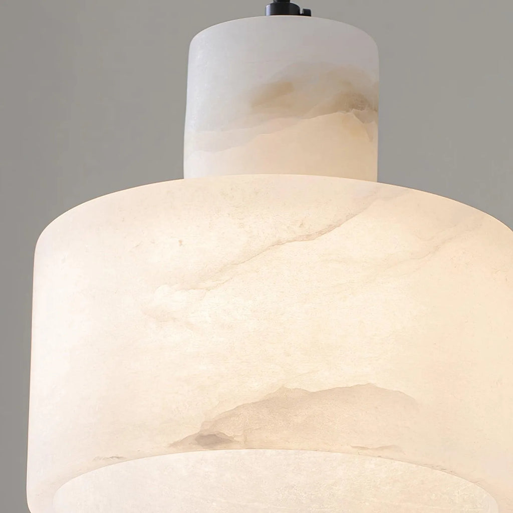 Ariine Nordic Alabaster & Copper Cylinder Pendant Light