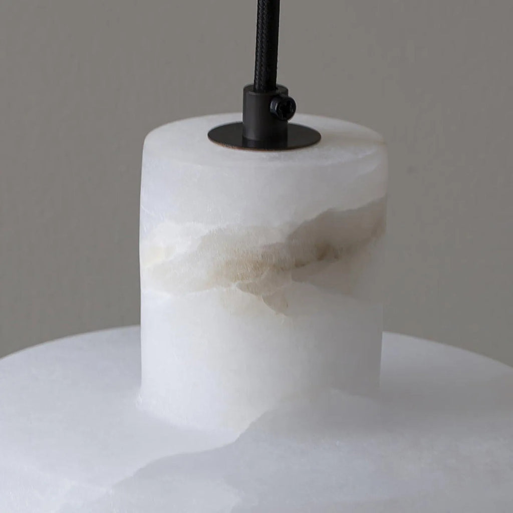Ariine Nordic Alabaster & Copper Cylinder Pendant Light