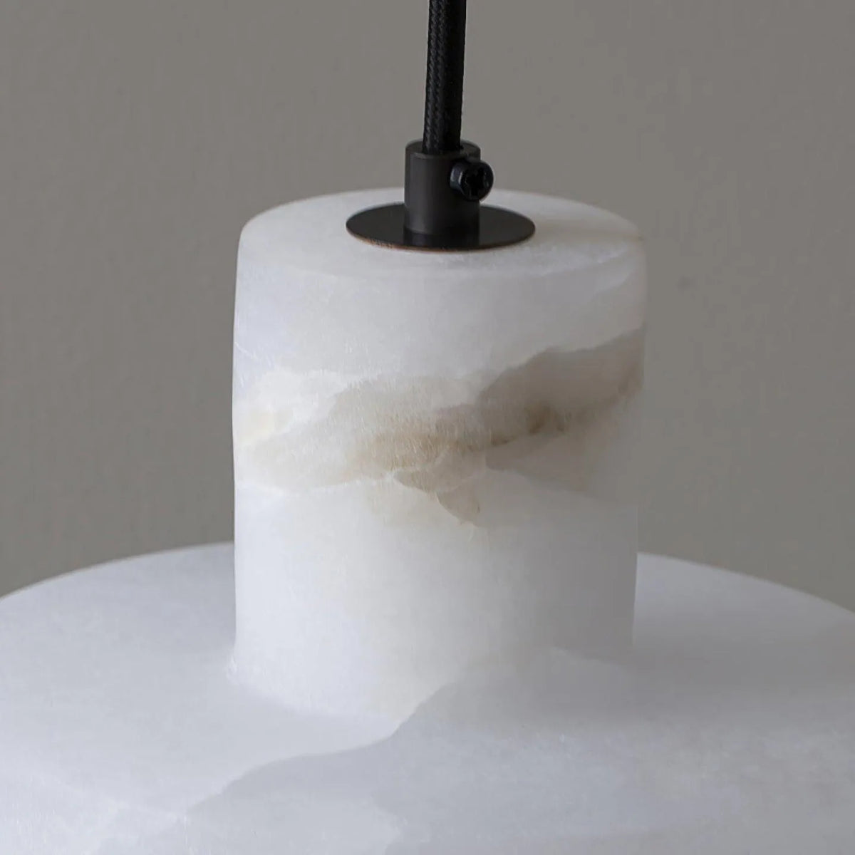 Ariine Nordic Alabaster & Copper Cylinder Pendant Light