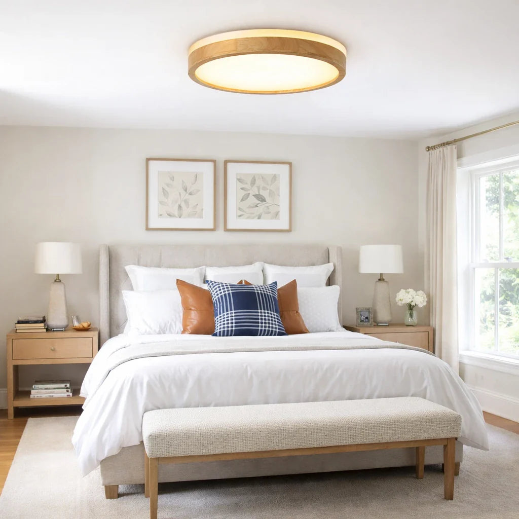 Orin Nordic Wood Accent Dimmable LED Ceiling Light