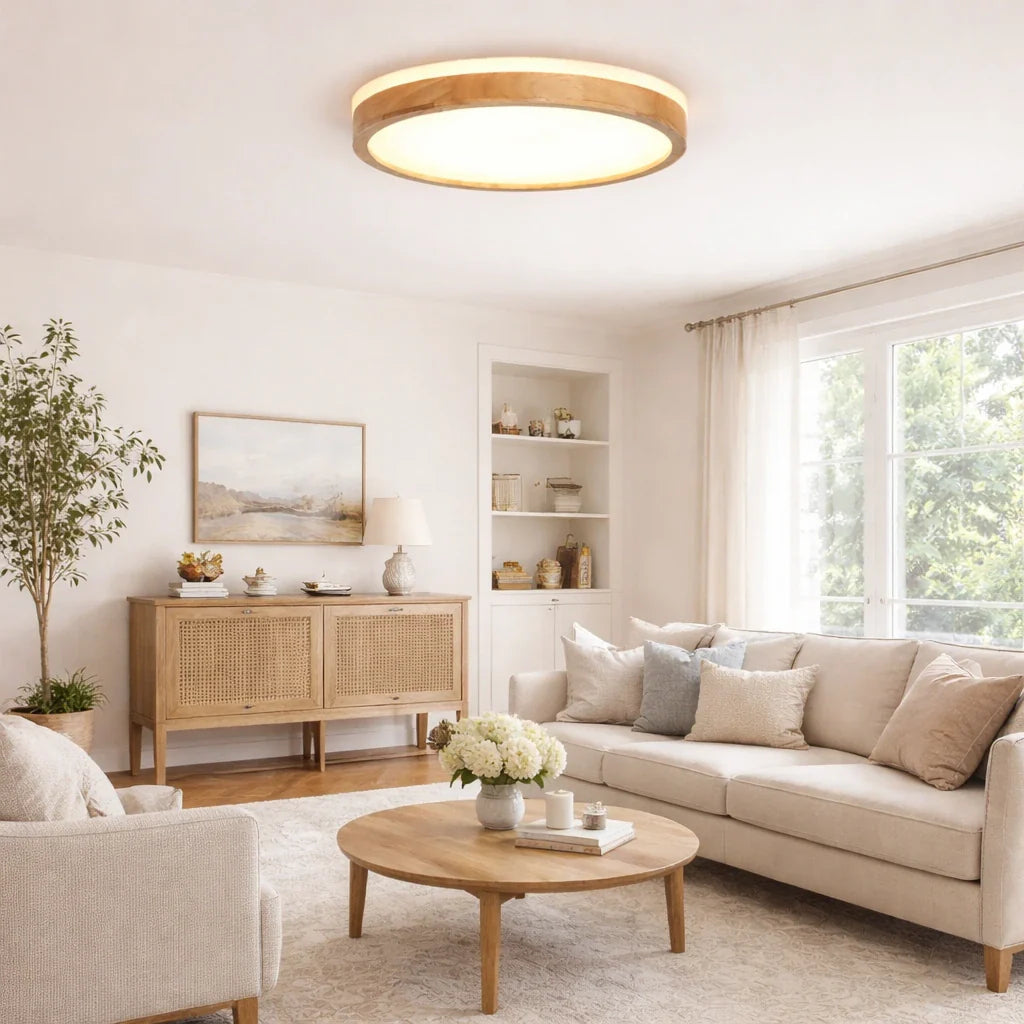 Orin Nordic Wood Accent Dimmable LED Ceiling Light