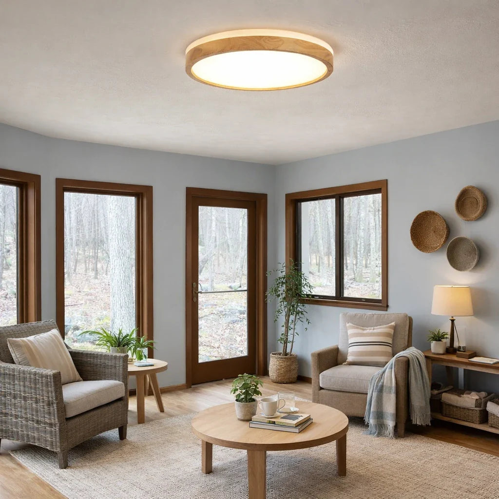 Orin Nordic Wood Accent Dimmable LED Ceiling Light
