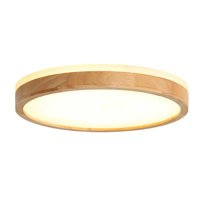 Nordic Dimmable LED Ceiling Light with Wood Accent