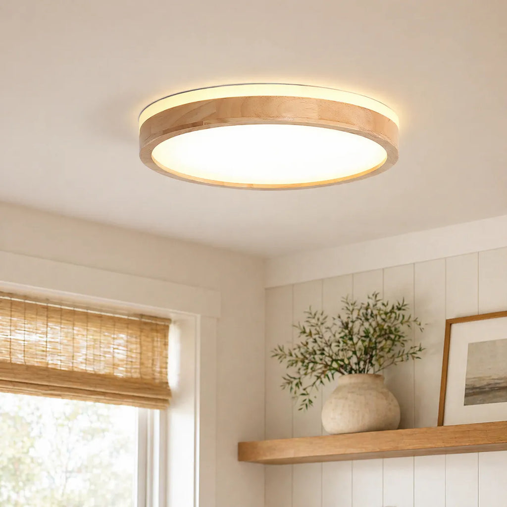 Orin Nordic Wood Accent Dimmable LED Ceiling Light