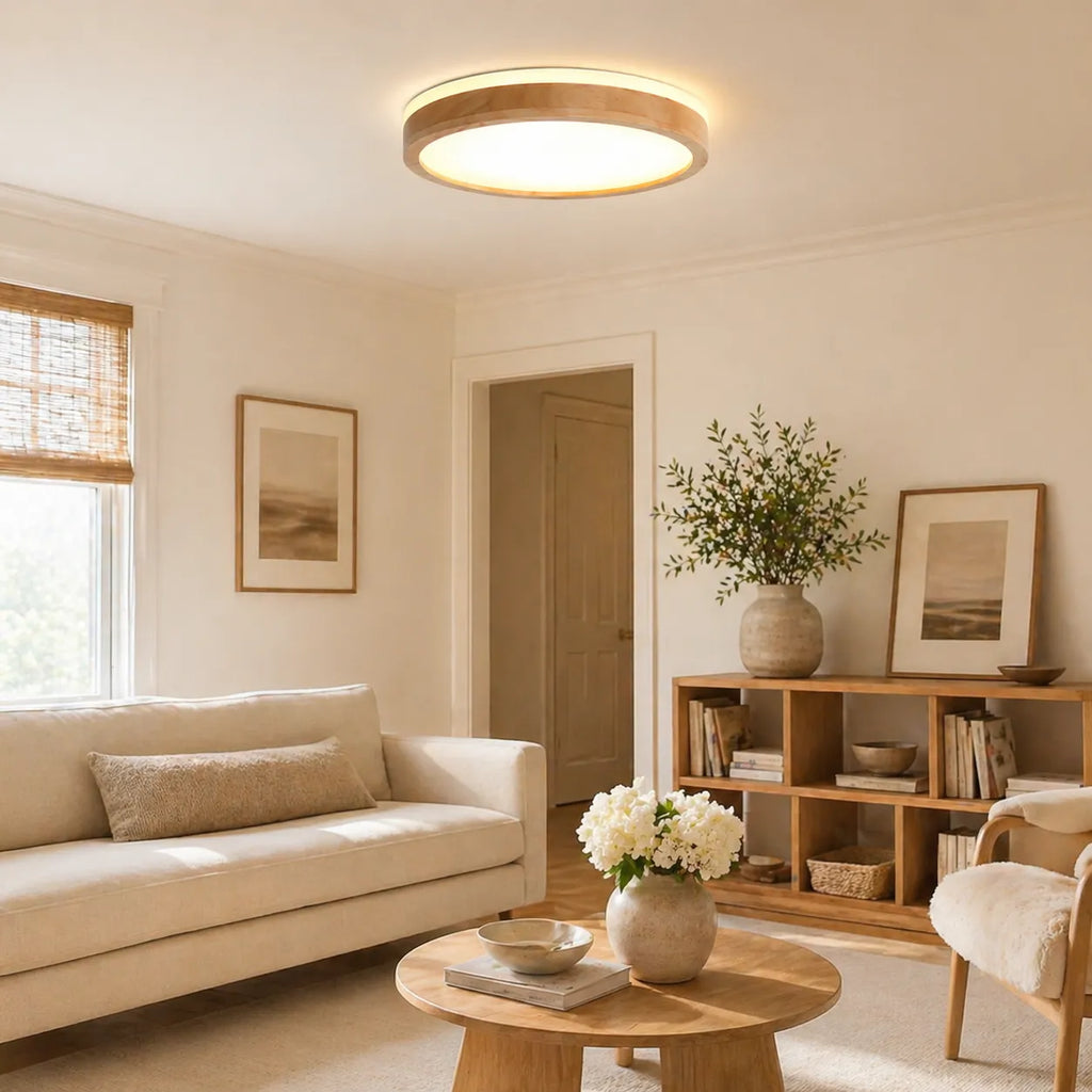Orin Nordic Wood Accent Dimmable LED Ceiling Light