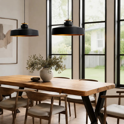Nordic Dome Pendant Light with Wooden Accent Detail