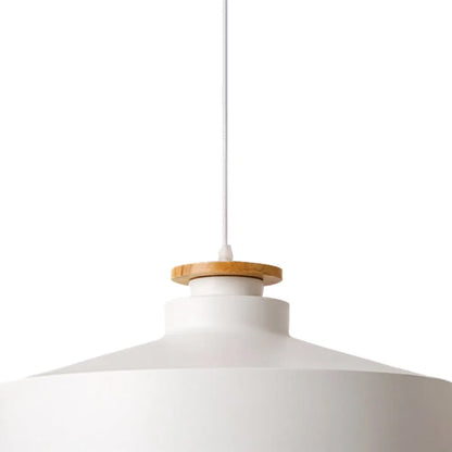 Nordic Dome Pendant Light with Wooden Accent Detail
