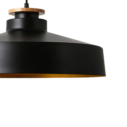 Nordic Dome Pendant Light with Wooden Accent Detail