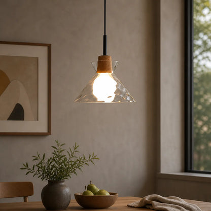 Nordic Glass Dome Pendant Light with Exposed Bulb Design