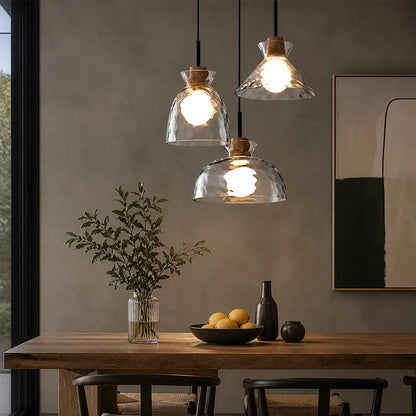 Nordic Glass Dome Pendant Light with Exposed Bulb Design