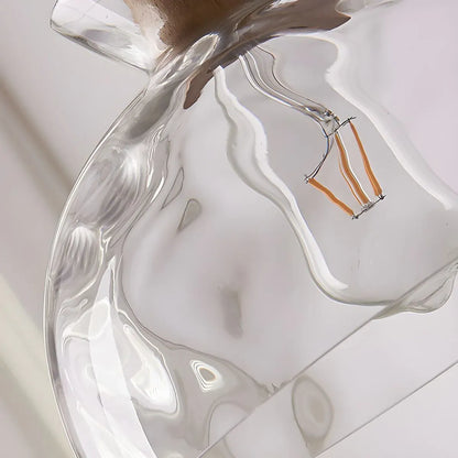 Nordic Glass Dome Pendant Light with Exposed Bulb Design