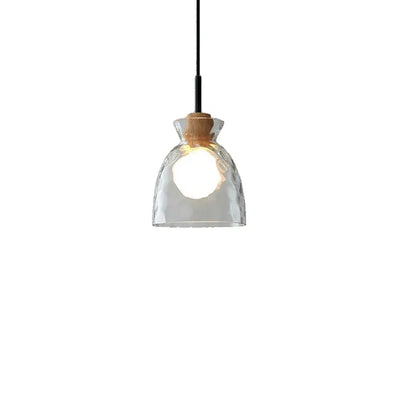 Nordic Glass Dome Pendant Light with Exposed Bulb Design