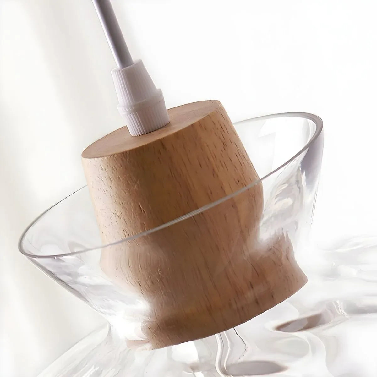 Carmen Nordic Water-Pattern Glass & Wood Pendant Light