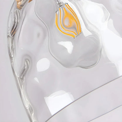 Nordic Glass Dome Pendant Light with Exposed Bulb Design