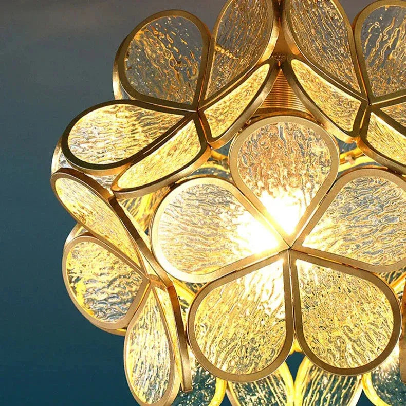 Idris Nordic Sculpted Glass Petal Pendant Light
