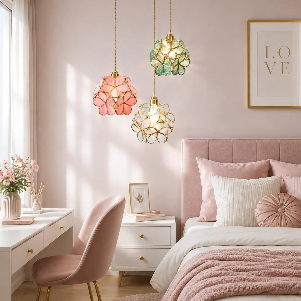Idris Nordic Sculpted Glass Petal Pendant Light