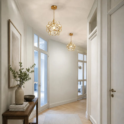 Nordic Glass Pendant Light with Blooming Petal Design