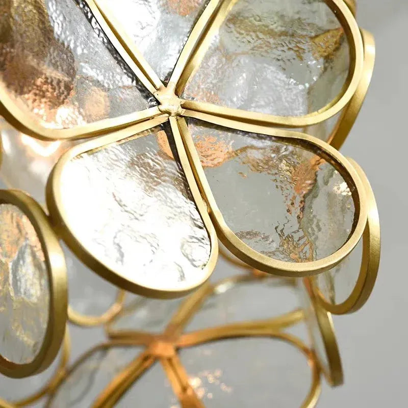 Idris Nordic Sculpted Glass Petal Pendant Light