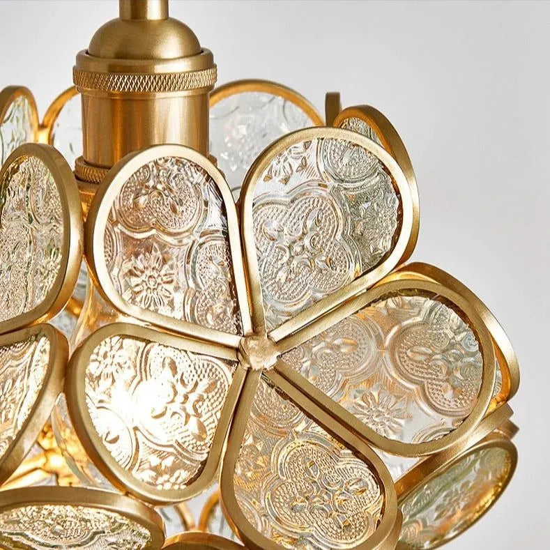 Idris Nordic Sculpted Glass Petal Pendant Light