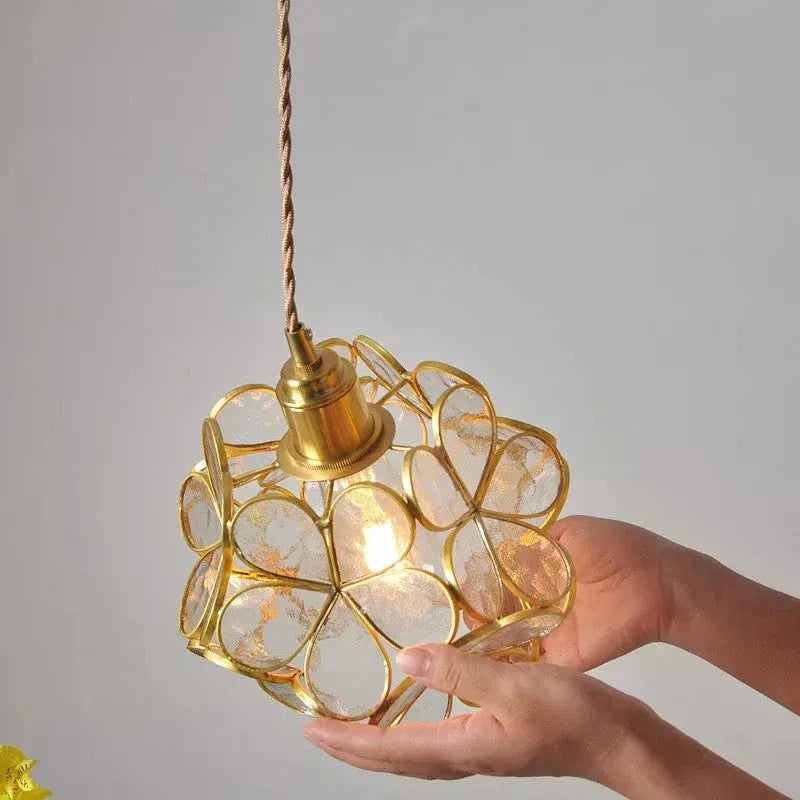Idris Nordic Sculpted Glass Petal Pendant Light