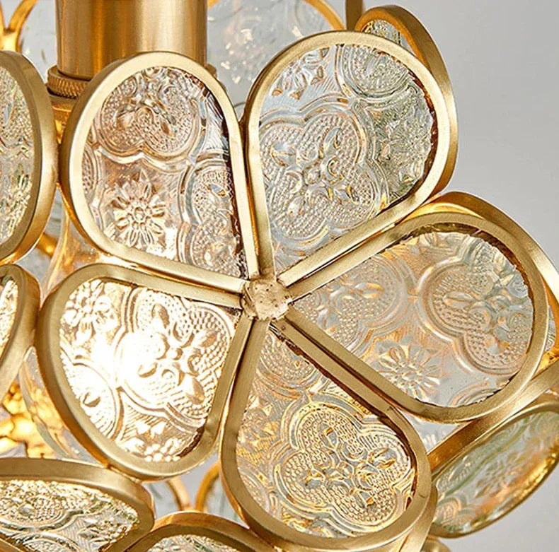 Idris Nordic Sculpted Glass Petal Pendant Light